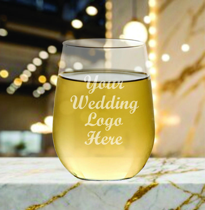 Bridal Shower Stemless Champagne Glass Favors- Custom Engraved Glasses, Bulk Wedding Shower Favors, Bridal Party, Mimosa Flutes, Prosecco