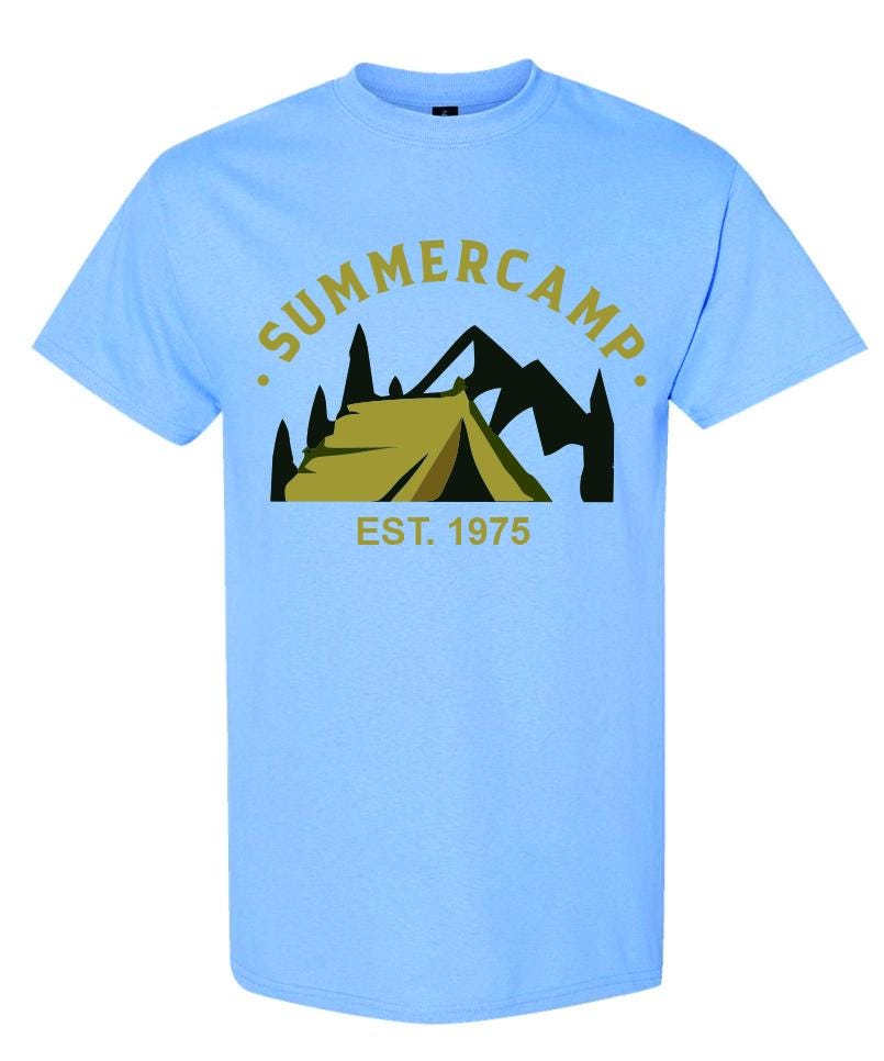 Custom Camp T-Shirts Apparel, Screen Printed Logo Shirts for Summer Camps, Sports Camps &amp; Church Camps, Camp Uniforms in Many Colors