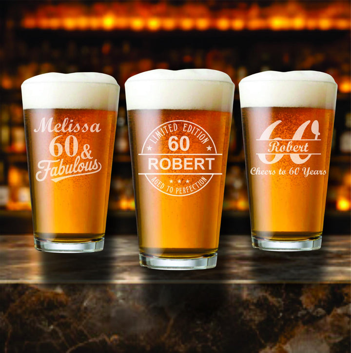 60th Birthday Shot Glass Favors, Aged to Perfection Shot Glasses, Personalized Birthday Party Favors- 12 pc Set
