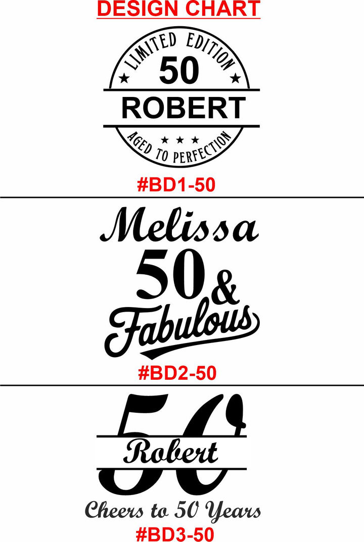 Personalized 50th Birthday Shot Glass Favors – Shot Glasses – Party Favor – Custom Engraved Glass – Milestone Birthday- 12 pc Set