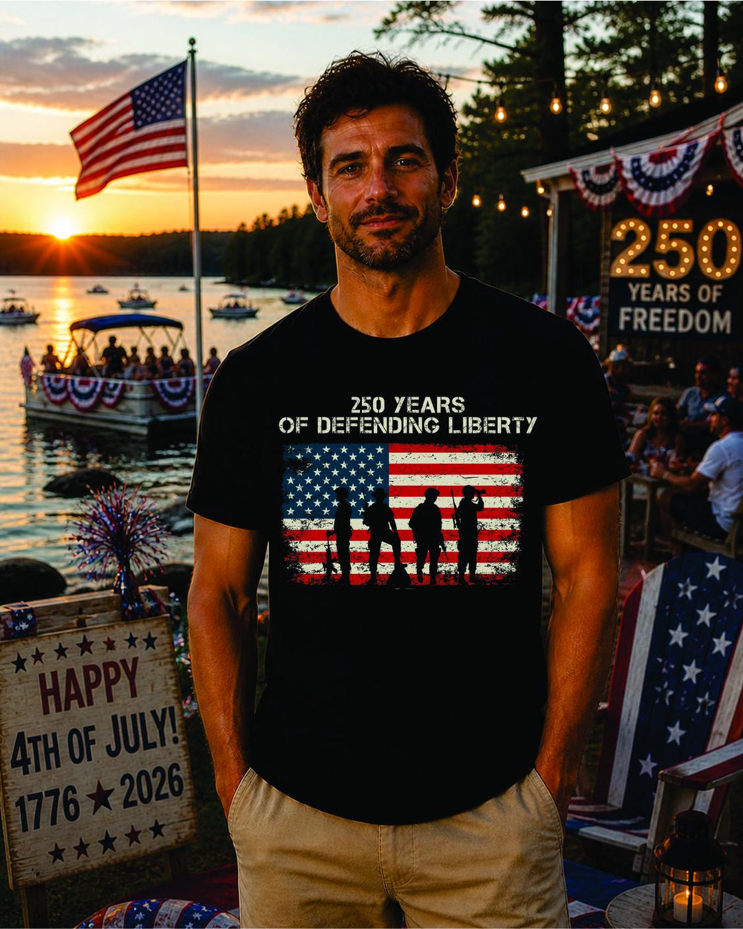 America 250 Women’s Shirt, 250 Years of Freedom Patriotic Tee, 1776 2026 USA Anniversary Shirt, Fourth of July Beach Party T-Shirt
