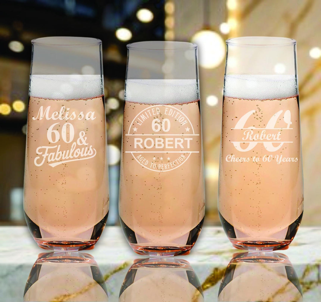 Aged to Perfection 60th Birthday Pint Beer Glass Favors – Personalized Beer Glasses – 60th Birthday Party Favor – Custom Engraved Pint Glass