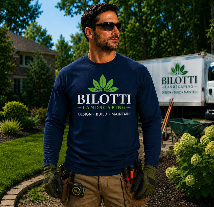 Custom Landscaper Company Logo T-Shirts, Safety Green &amp; Orange Landscaping Work Shirts, Lawn Care Contractor Uniform Apparel