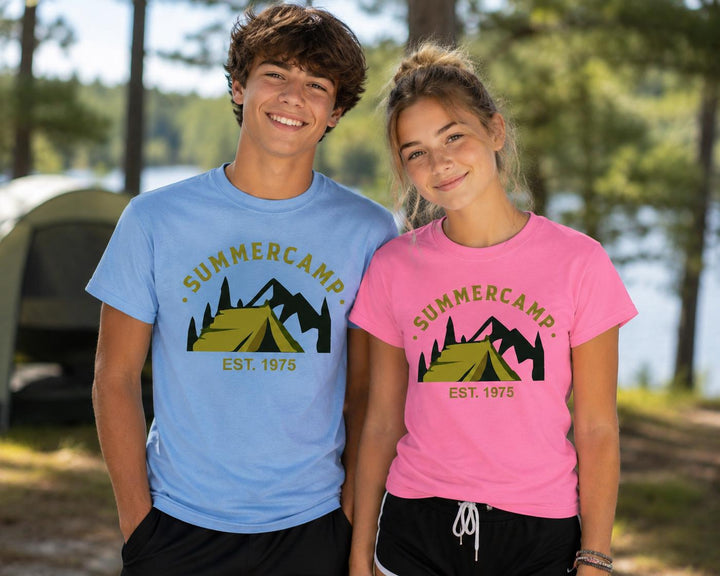 Custom Camp T-Shirts Apparel, Screen Printed Logo Shirts for Summer Camps, Sports Camps &amp; Church Camps, Camp Uniforms in Many Colors
