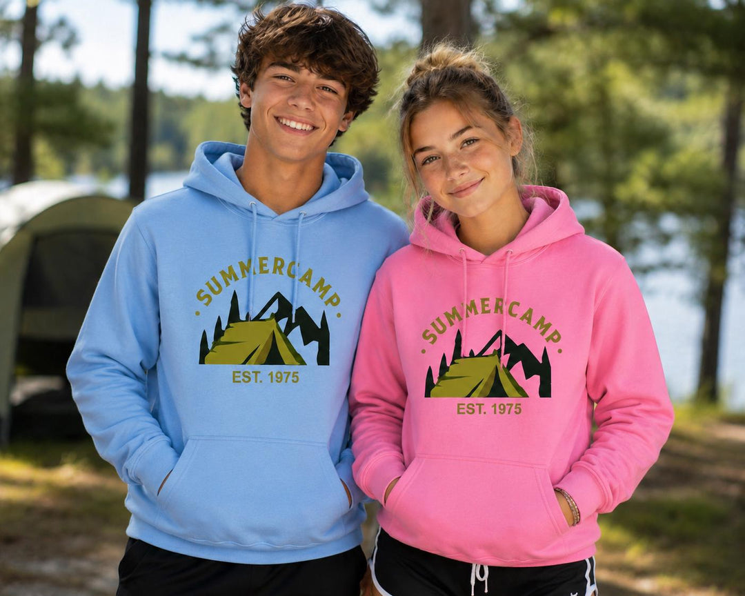 Custom Camp T-Shirts Apparel, Screen Printed Logo Shirts for Summer Camps, Sports Camps &amp; Church Camps, Camp Uniforms in Many Colors