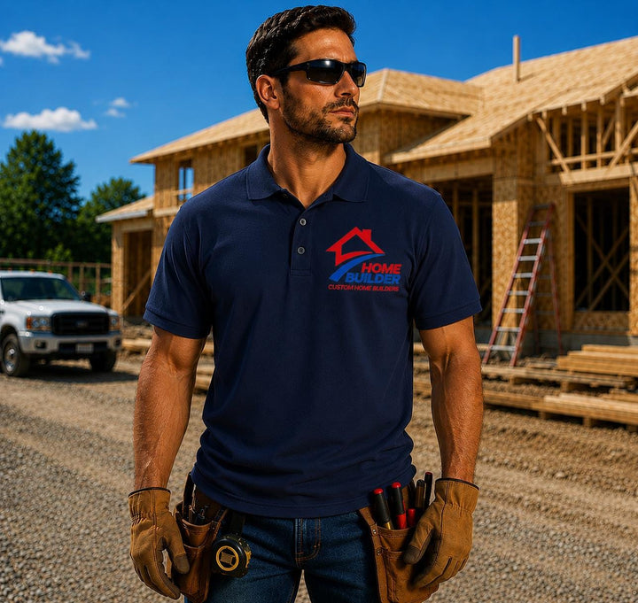 Custom Contractor Polo Shirts, Company Logo Hi Visibility Work Uniforms, Business Apparel