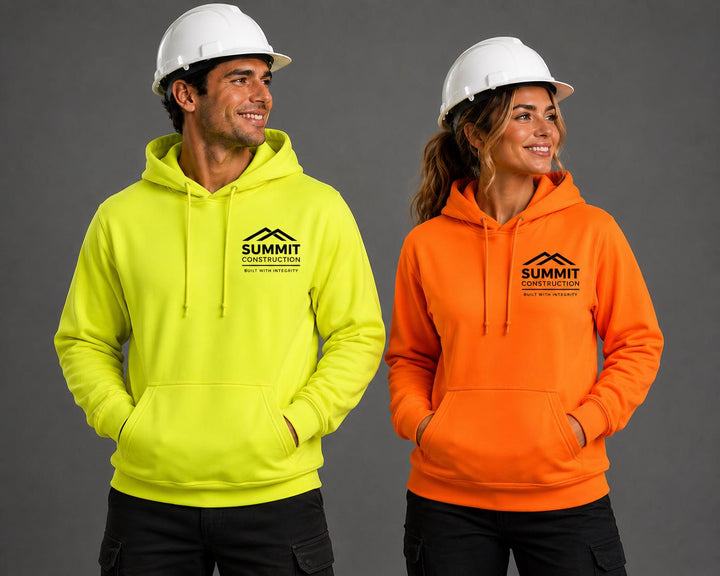 Contractor Construction Company Custom Logo Hoodie Sweatshirts, Hi Visibility Workwear, Safety Hi Vis Safety Sweatshirts, General Contractor