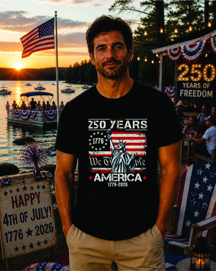 America 250 Eagle Freedom Shirt, Patriotic USA 250th Anniversary Tee, 1776-2026 US 4th of July T-Shirt, Freedom Celebration