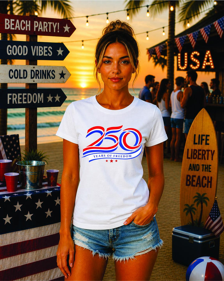 America 250th Anniversary T-Shirt, 250 Years of Freedom Tee, Patriotic 4th July Shirt, 1776-2026 USA Birthday T-Shirts, Unisex Men and Women