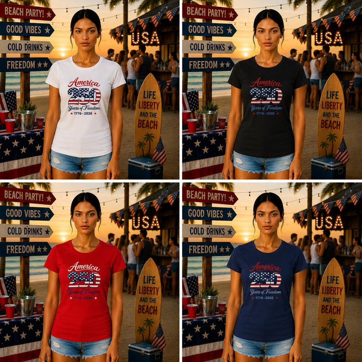 America 250 Women’s Racerback Tank Top, 250 Years of Freedom Patriotic Tank, 1776 2026 USA Fourth of July Beach Tank Top