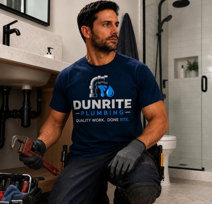 Plumber Company Logo T-Shirts, Safety Green &amp; Orange Plumbing Work Shirts, Plumbing Contractor Uniform Apparel