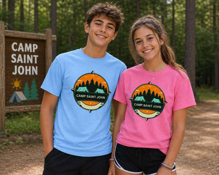 Custom Camp T-Shirts Apparel, Screen Printed Logo Shirts for Summer Camps, Sports Camps &amp; Church Camps, Camp Uniforms in Many Colors