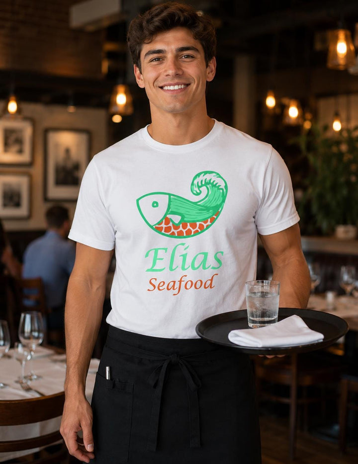 Custom Logo Restaurant Staff Shirts, Catering Company T-Shirts, Food Industry Uniform Apparel, Custom Business Logo Work Shirts