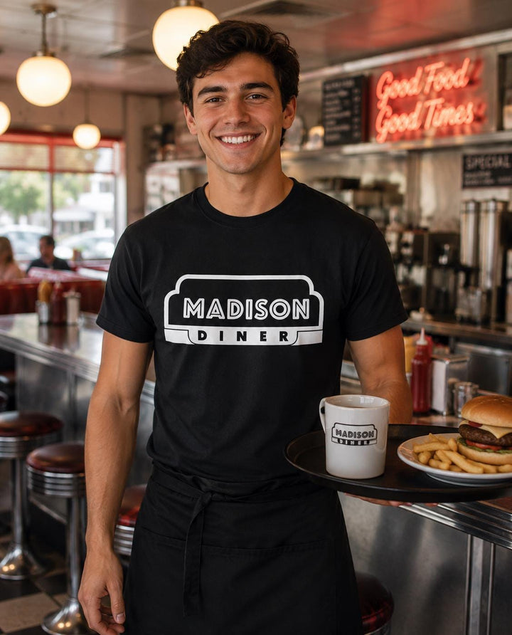 Custom Logo Restaurant Staff Shirts, Catering Company T-Shirts, Food Industry Uniform Apparel, Custom Business Logo Work Shirts