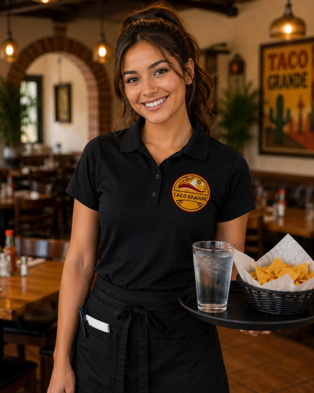 Custom Restaurant Logo Polo Shirts, Diner Waitress or Waiter Uniform Polos, Coffee Shop Staff, Catering & Hospitality Apparel, Bartender