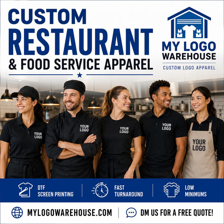Custom Restaurant Staff Hoodies &amp; Sweatshirts, Waiter and Waitress Uniform Apparel, Diner, Catering or Coffee Shop Logo Workwear