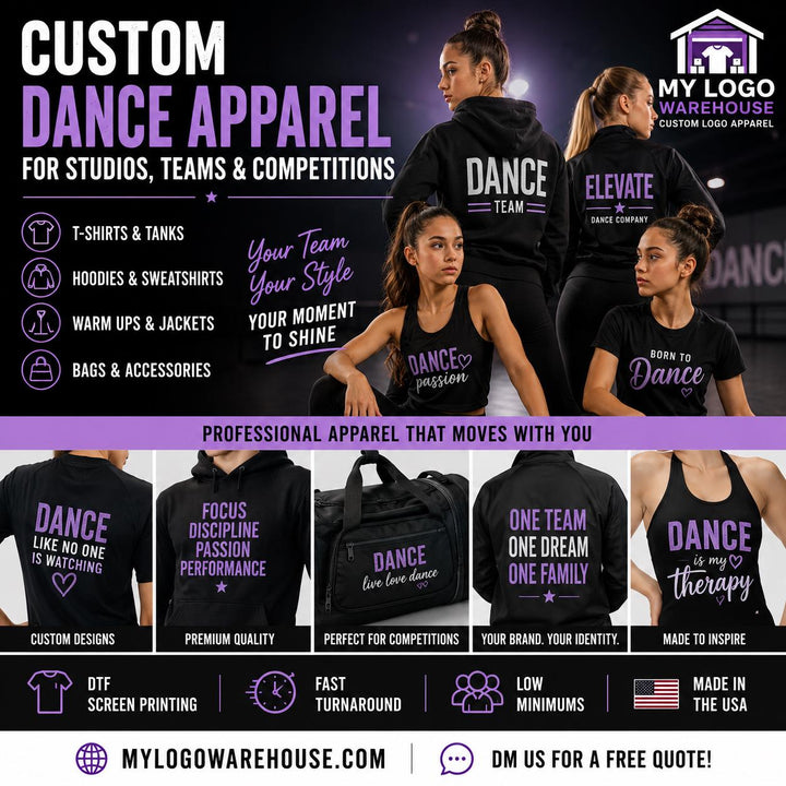 Custom Dance School Shirt, Dance Team T-Shirt, Personalized Studio Logo Tee, Competition Team Apparel